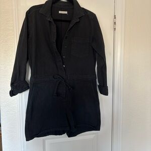 Outerknown Black Denim Wander Romper size small